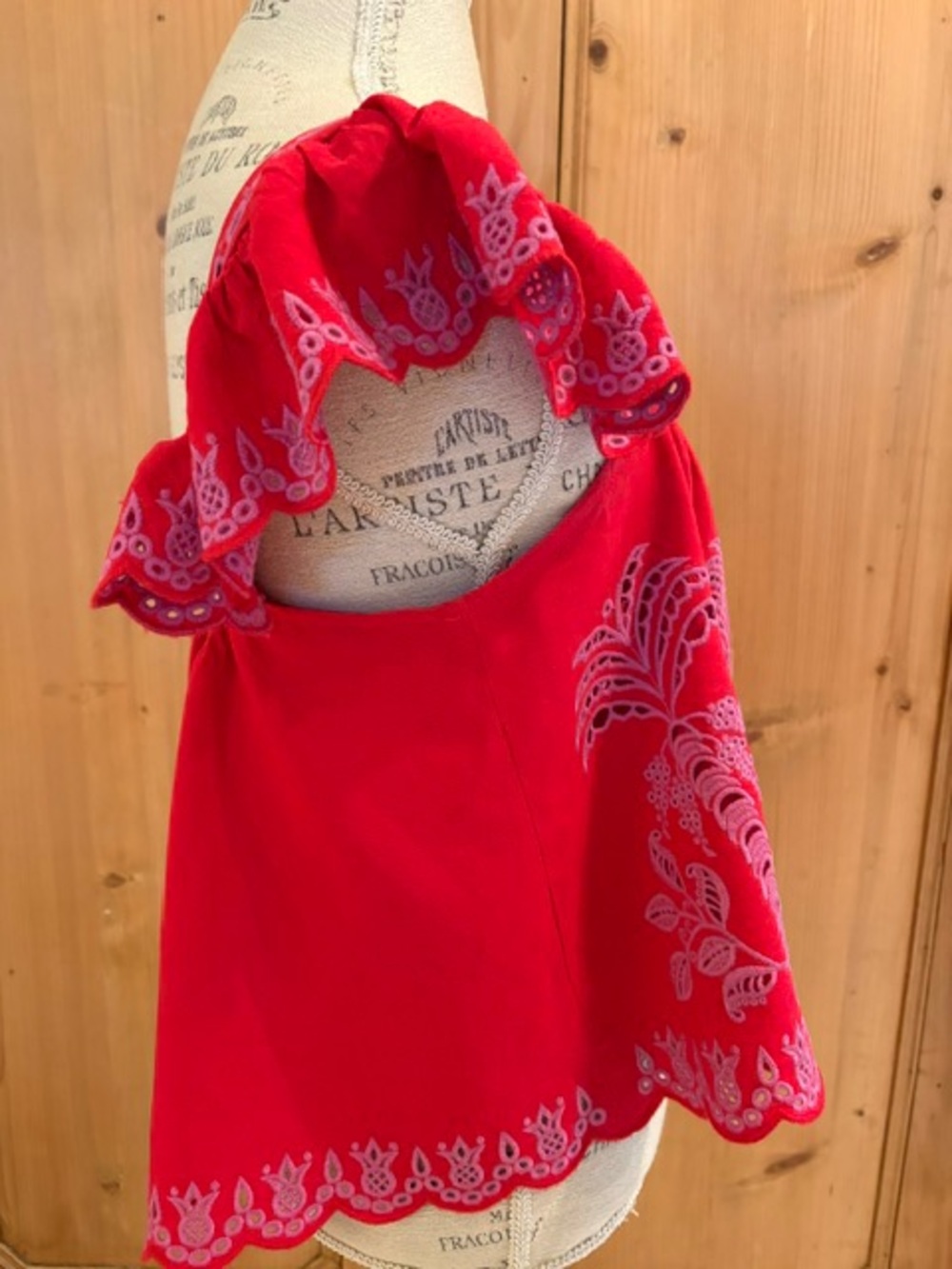 Farm Rio Palm Tree Richelieu Flutter Sleeve Top - Picture 5 of 8